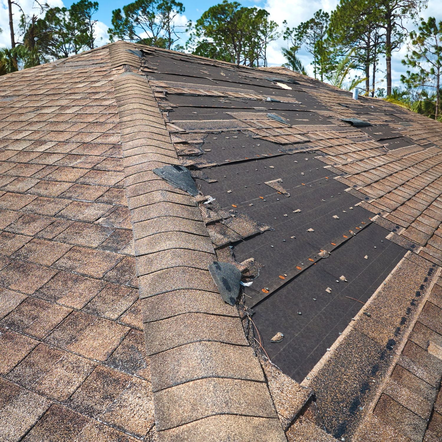 storm-damaged roof